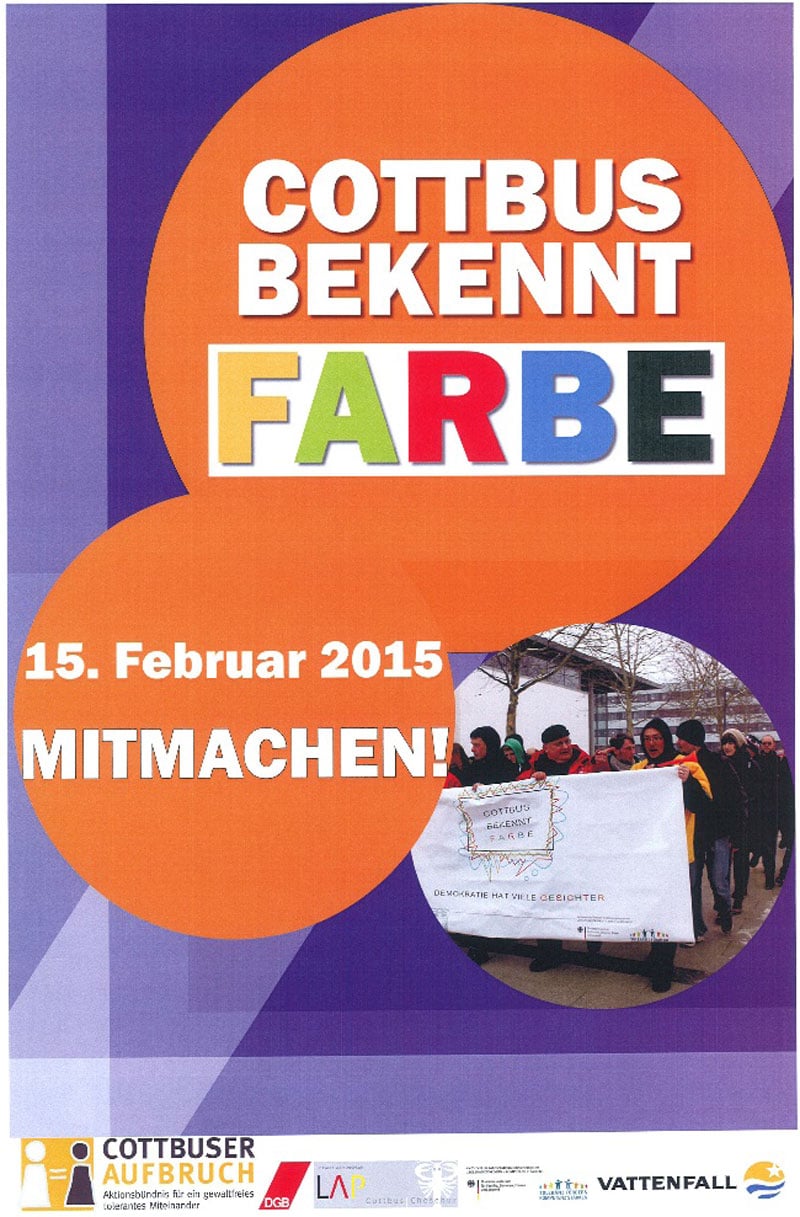 Cottbus bekennt Farbe Plakat
