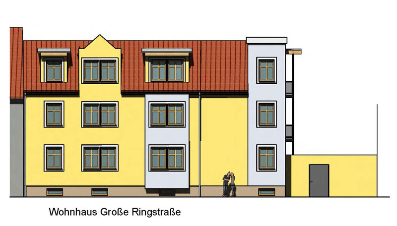 Ansicht Große Ringstraße Grafik Bauplanungsbüro Nestler