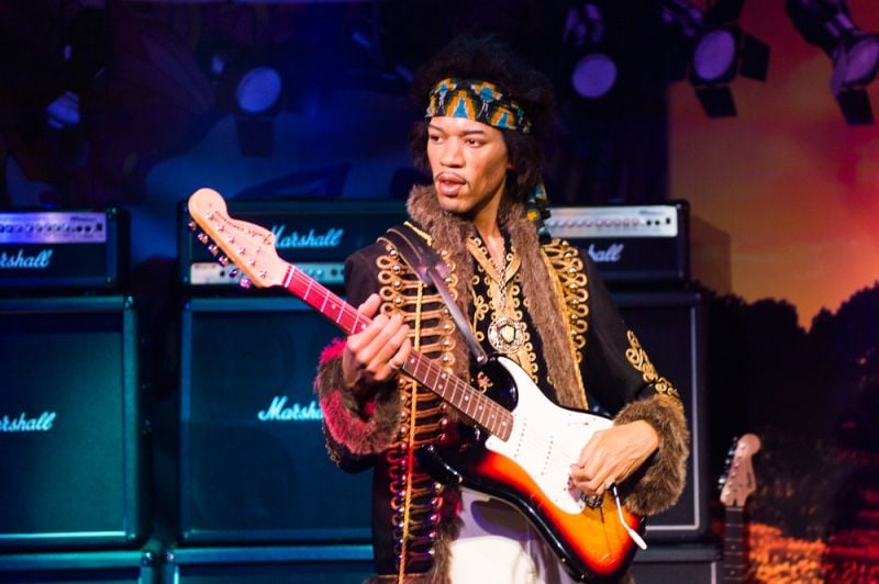 Wachsfigur von Jimi Hendrix im Madame Tussauds Museum