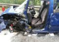 So sah Christel Kujawas Auto nach dem Unfall aus. Die Freiwillige Feuerwehr Kolkwitz befreite sie. Foto: FFW Kolkwitz