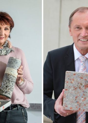 Die Träger des Deutschen Umweltpreises 2016: Prof. Dr.-Ing. Angelika Mettke und Walter Feeß.; © DBU/Weisflog/Auerbach
