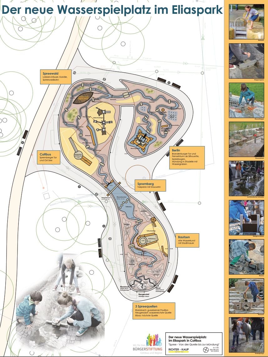 Entwurf des Wasserspielplatzes im Cottbuser Eliaspark