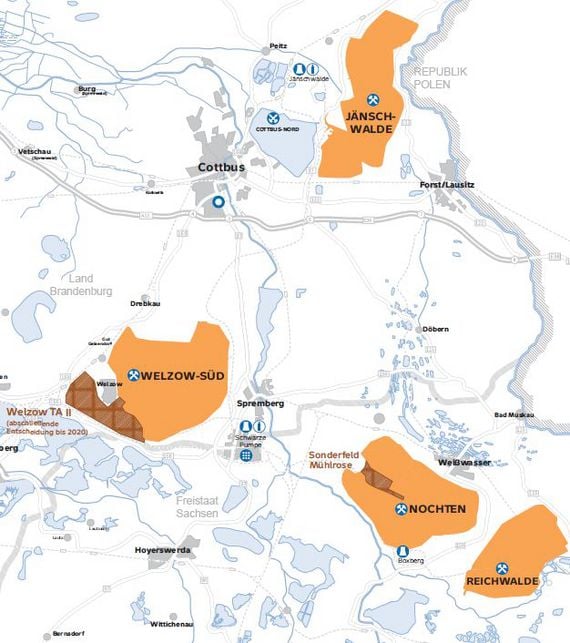Das Lausitzer Revierkonzept wurde am 30.03.2017 vorgestellt, in der Übersicht, Grafik: LEAG 
