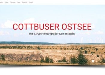 Screenshot Internetseite des Cottbuser Ostsees