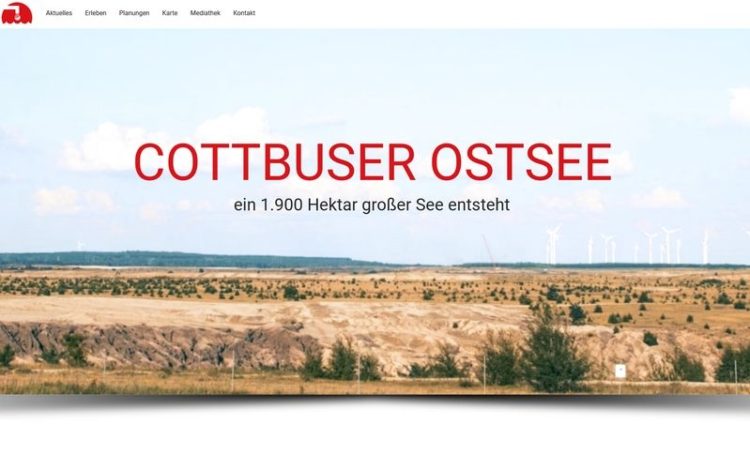Screenshot Internetseite des Cottbuser Ostsees