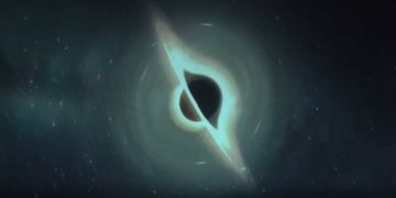 Darstellung eines Schwarzen Loches im Planetarium