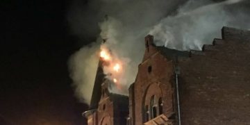 Brand der hitorischen Rathsburg in Welzow