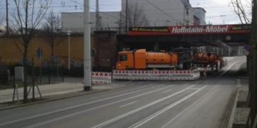 Straße der Jugend Sperrung