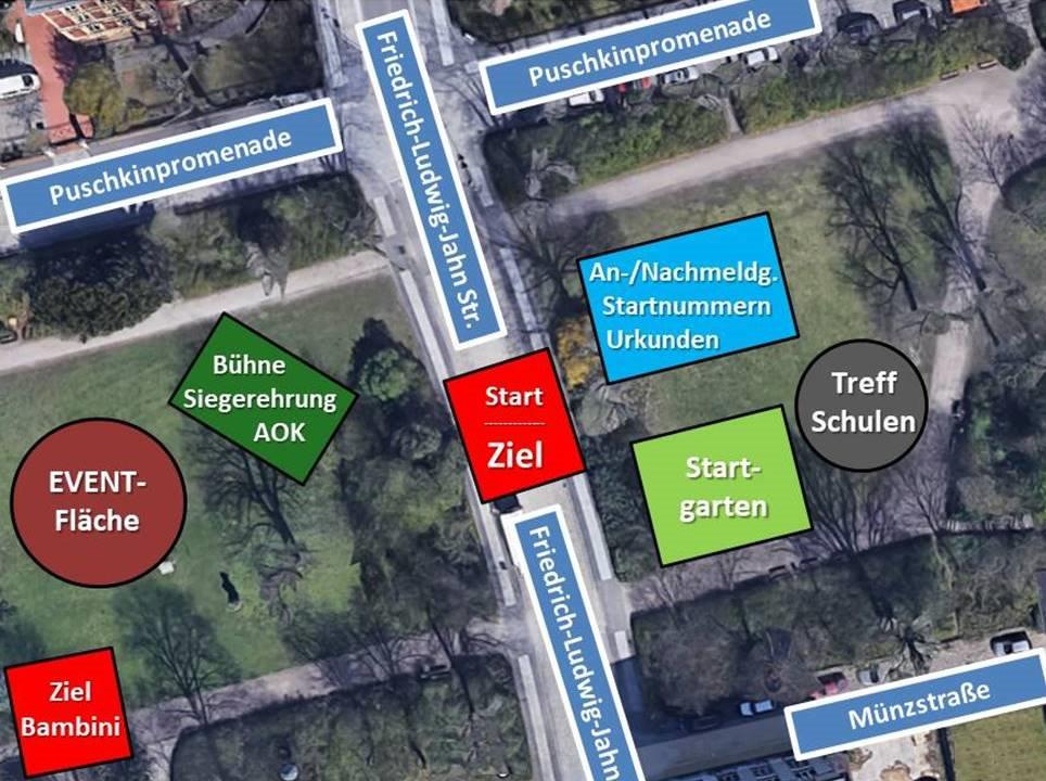 Lageplan AOK City Run&Bike 2018 in Cottbus