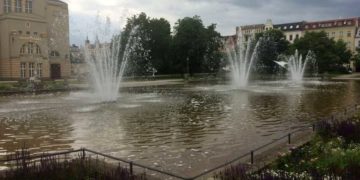 Wasserfontänen im Schillerpark