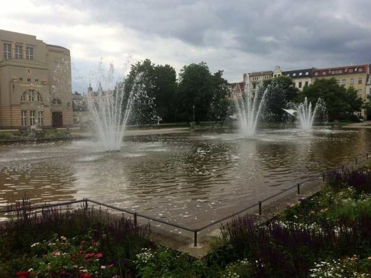 Wasserfontänen im Schillerpark