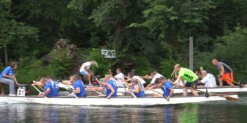 Zieleinfahrt Cottbuser Drachenbootregatta 2018
