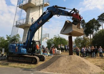Rammschlag für Kaimauer am Cottbuser Ostsee