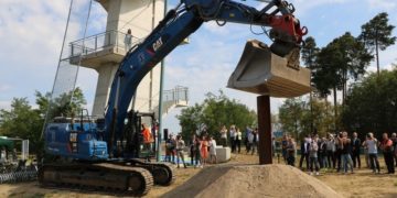 Rammschlag für Kaimauer am Cottbuser Ostsee