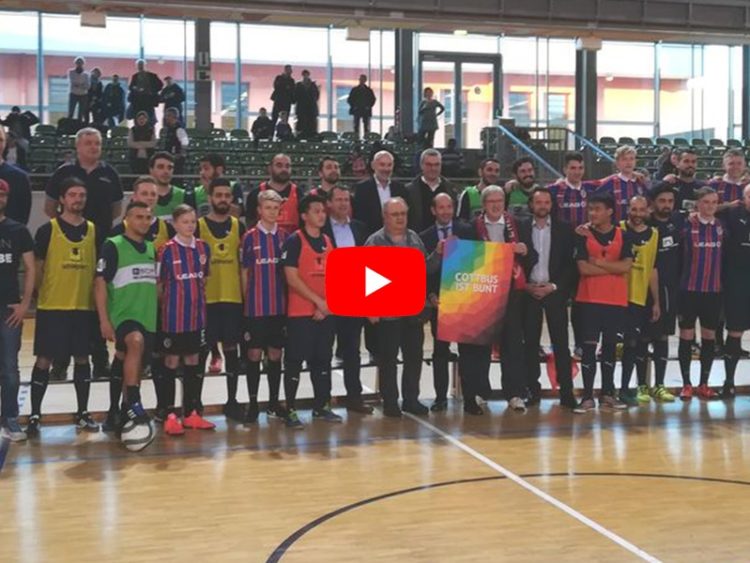 Erstes Fußballturnier "Cottbus ist bunt" im Februar 2018