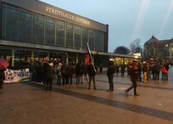 "Solidarität mit kurdischem Rojava" Demonstration in Cottbus