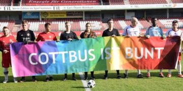 Aktion Fußballspiel "Cottbus ist bunt"für Vielfalt und Toleranz im Stadion der Freundschaft
