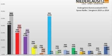 Kommunalwahl 2019 in Spree-Neiße, vorläufiges Endergebnis