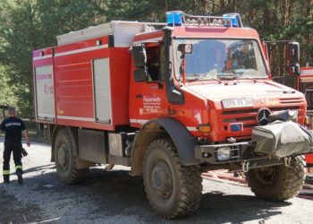 Feuerwehr aus Spree-Neiße beim Waldbrandeinsatz in der Lieberoser Heide