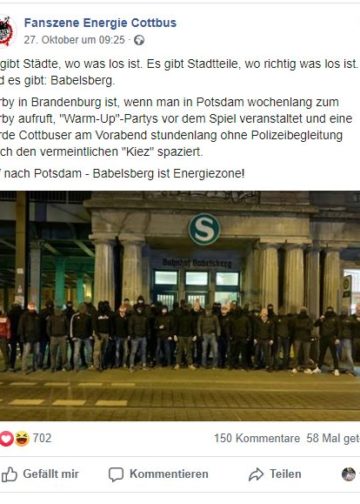 Post von "Fanszene Energie Cottbus"