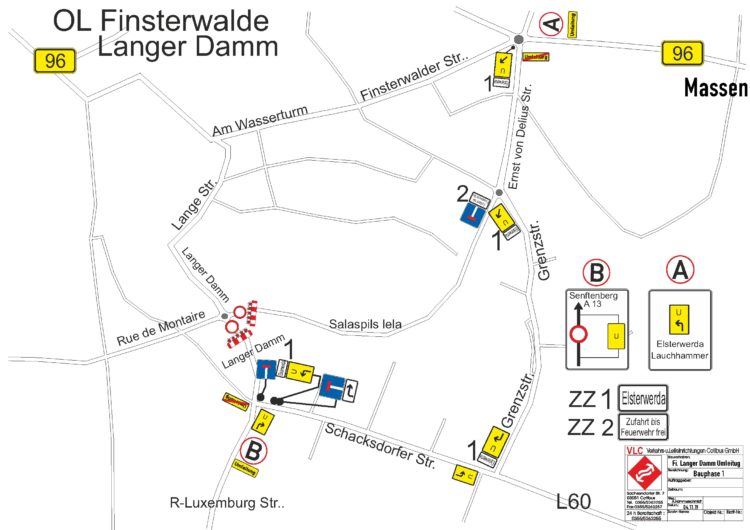 Finsterwalde: Gefahr im Kreisverkehr "Am langen Damm". Sofortige Reparatur nötig
