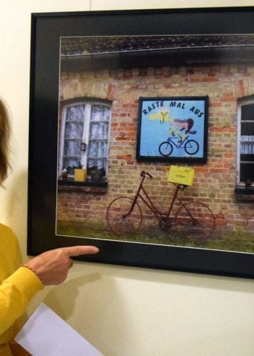 Petra Schäfer: "Cottbus weltweit" bei der Radfahrerpause
