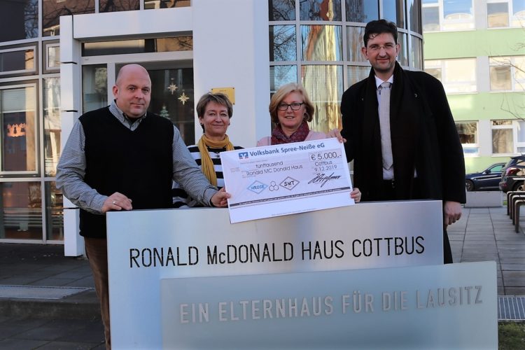 Forster Unternehmen Mrose spendet 5.000 € ans Ronald McDonald Haus Cottbus