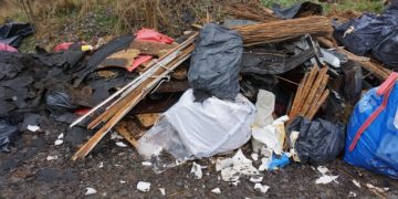 Friedersdorf: Wellasbest, Teerpappe und Bauschutt abgeladen. Polizei sucht Umweltverschmutzer