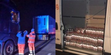 Johanniter, Katastrophenschutz und Initiative. LKW-Fahrer auf der A15 versorgt
