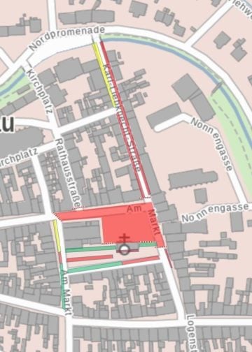 Einschränkungen während des Umbaus des Marktplatzes in Luckau