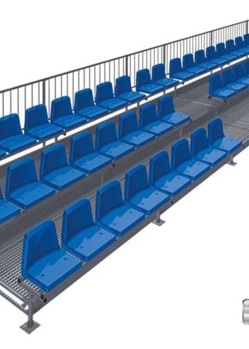Eine mobile Sitzplatztribüne für den OstseeSportverein Cottbus