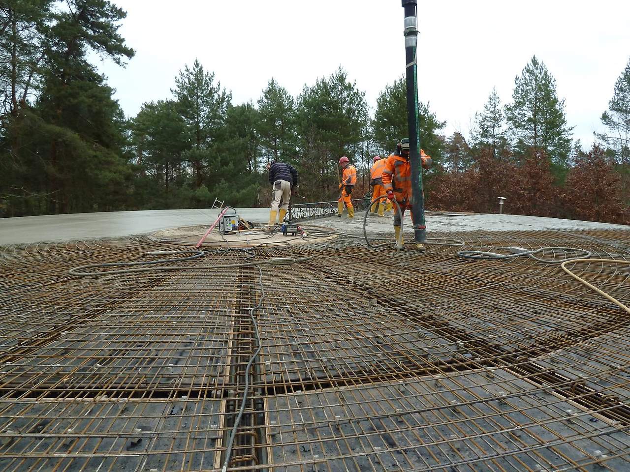 Betonarbeiten am Hochbehälter im Dezember 2019; Foto: LWG