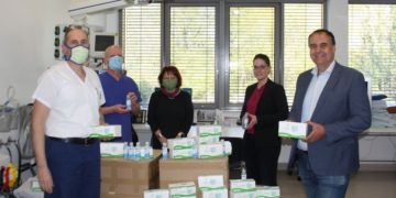 Desinfektionsmittel und Masken. Papierfabrik unterstützt Spremberger Krankenhaus