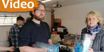 Übergabe Visiere Fablab Cottbus_Elbe Elster Klinikum