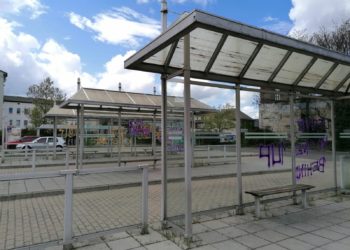 Cottbus: Graffiti am ehemaligen Busbahnhof