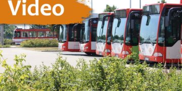 Bus- und Straßenbahndepot von Cottbusverkehr