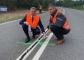 Bundesstraße rutscht ab. B97 zwischen Hoyerswerda und Spreetal voll gesperrt!