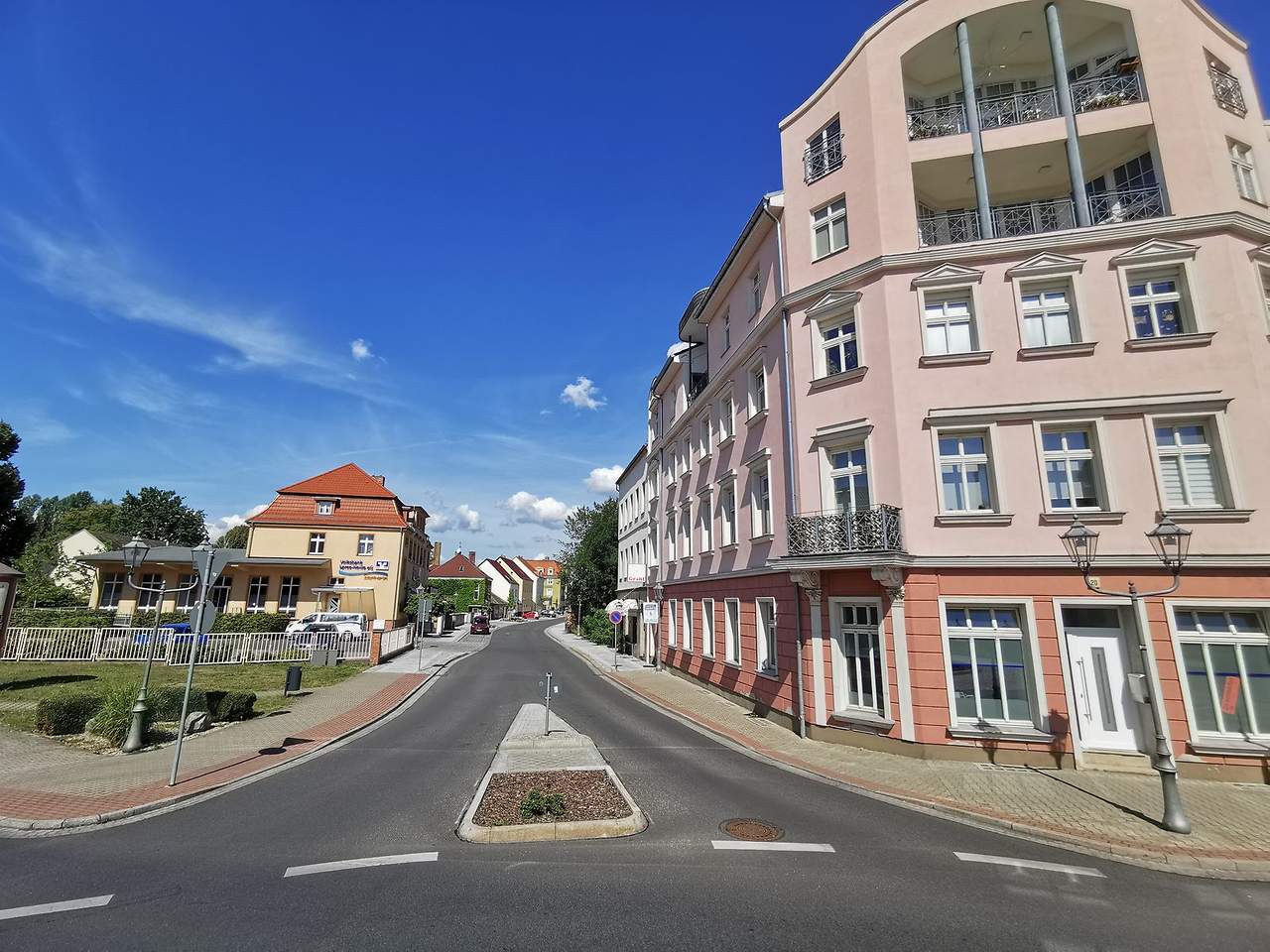 Blick in die Berliner Straße in Guben; Foto: Stadt Guben