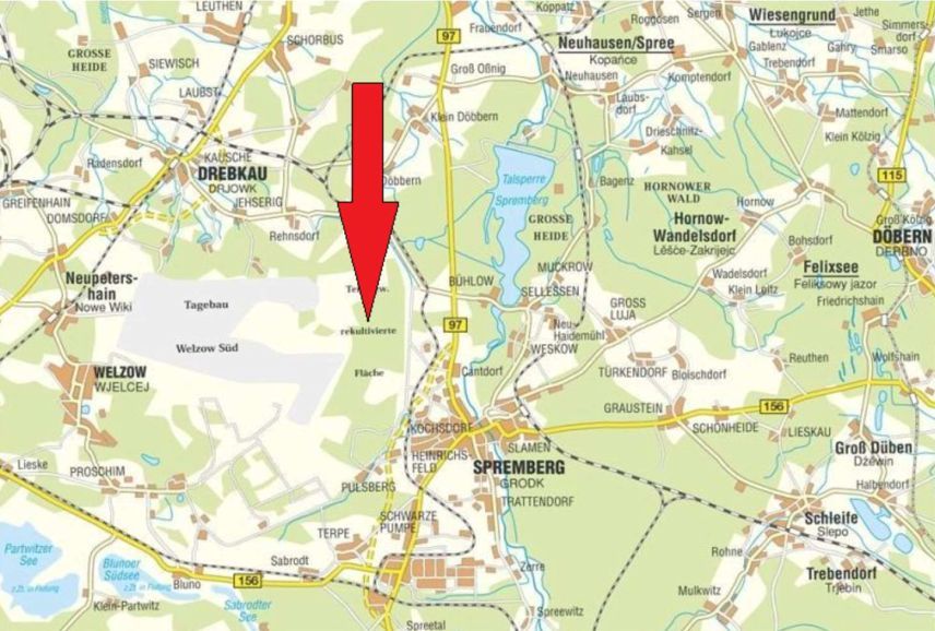 Geplante 200MW-Solaranlage "Groß-Buckow" von Vattenfall in Spremberg