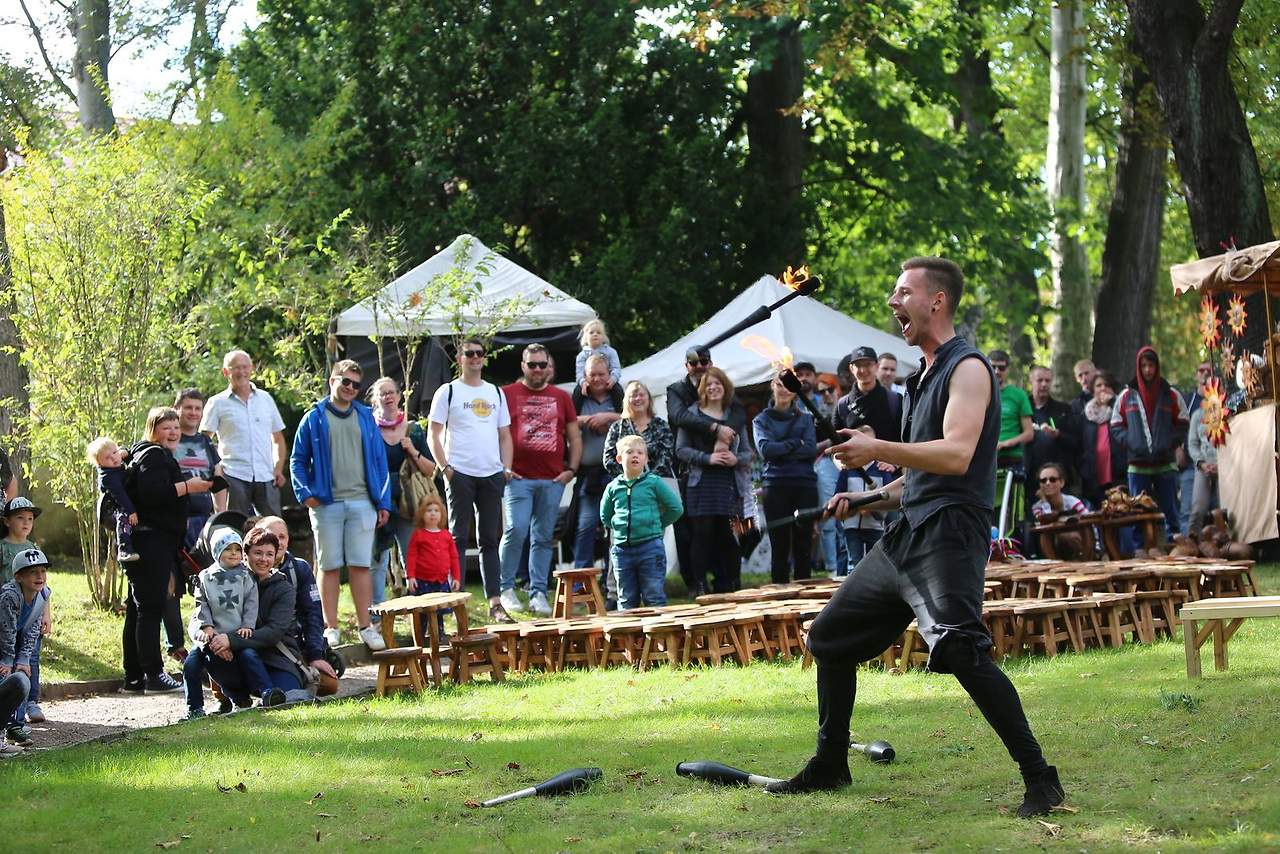Mittelaltermarkt 2020 am Schloss Freital; Foto: Margit Jahn