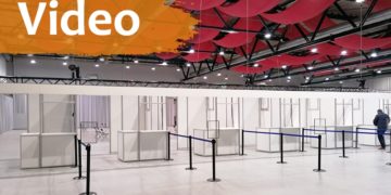 Brandenburgs Corona-Impfzentrum in Cottbus in Messezentrum startklar