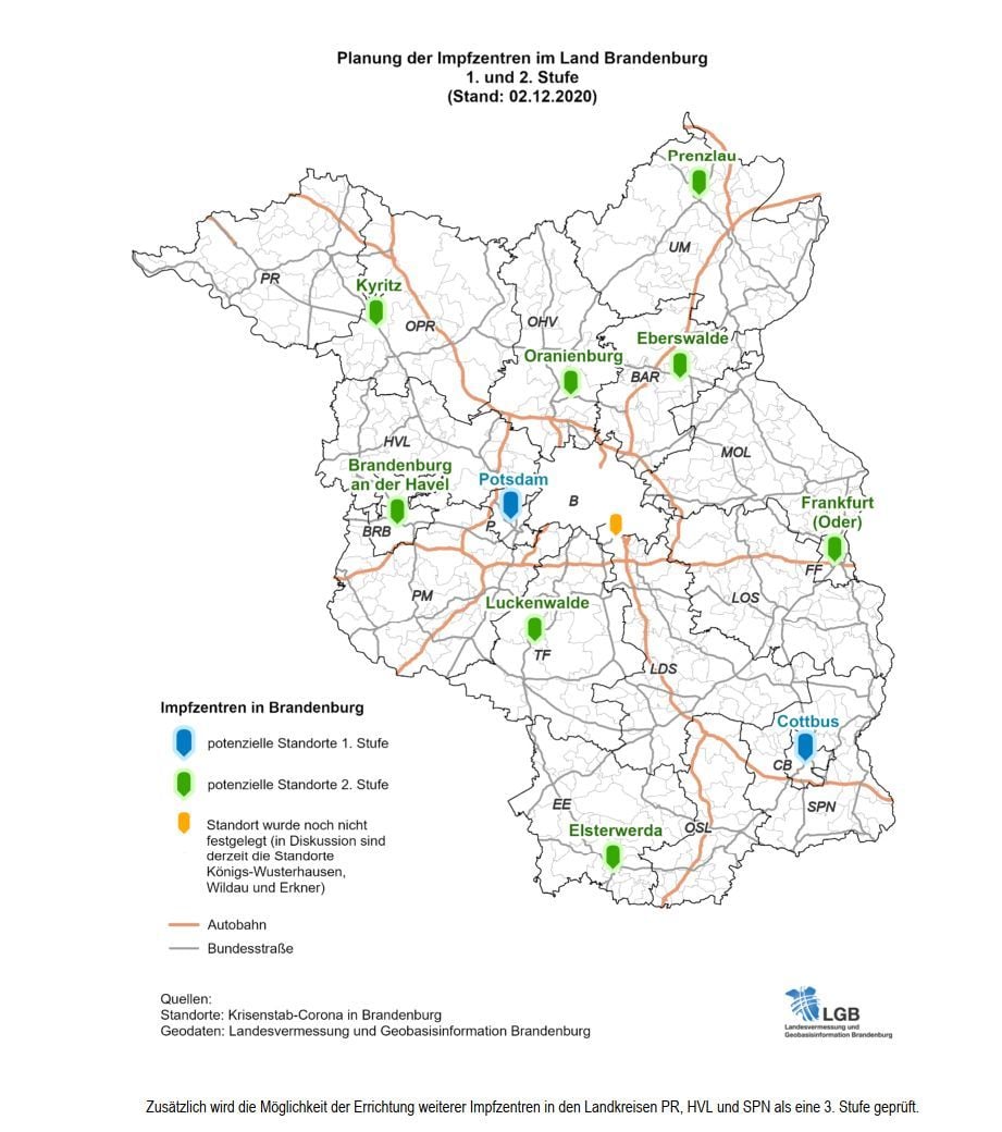 Coronavirus Impfzentren im Land Brandenburg