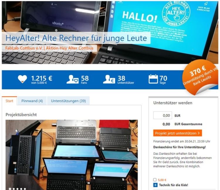 Computer für Schüler! Südbrandenburger Initiative startet Crowdfundingkampagne