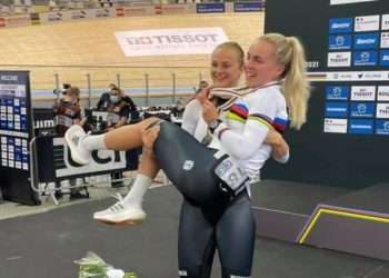 Foto: Hier noch mit Silber beim Sprint, Lea Sophie Friedrich (links), nun hat sie im Keirin Gold geholt