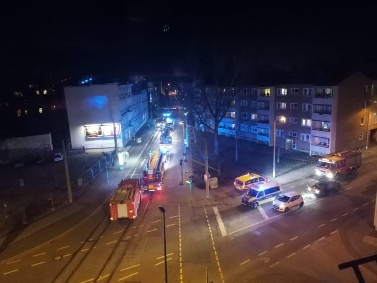 Feuerwehreinsatz in Cottbuser Karlstraße