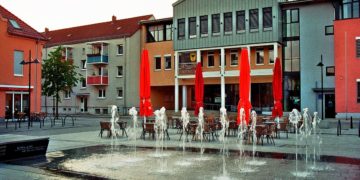 Luebben Rathaus Brunnen