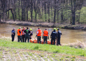 Tote Person aus der Spree in Spremberg geborgen, Foto: Blaulichtreport Lausitz