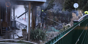 Gartenlaubenbrand in Bühlow; Foto: Blaulichtreport Lausitz
