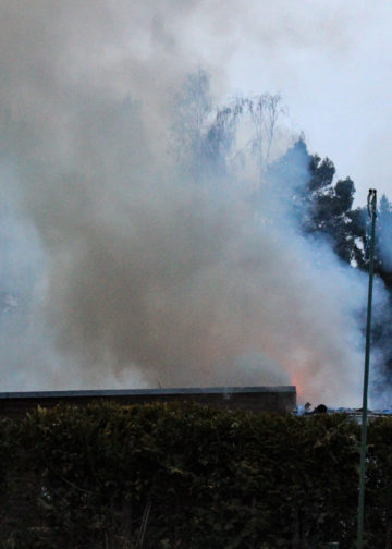 Gartenlaubenbrand in Bühlow; Foto: Blaulichtreport Lausitz