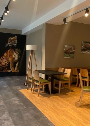 Neugestaltung im Tierpark Cottbus. Kapuzinergehege, Schlangenspielplatz, Gaststätte